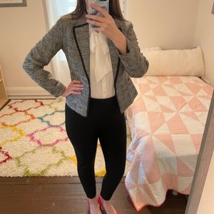 Tory Burch inverted collar tweed blazer